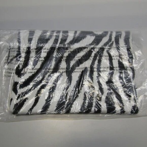NEW TOCCIN  Midi Dress Black/White Size S Kendall Zebra Bodycon Square Neck - Picture 2 of 8